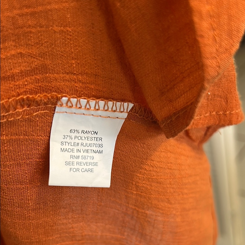 Orange Button-Up Blouse - Picture 5 of 5